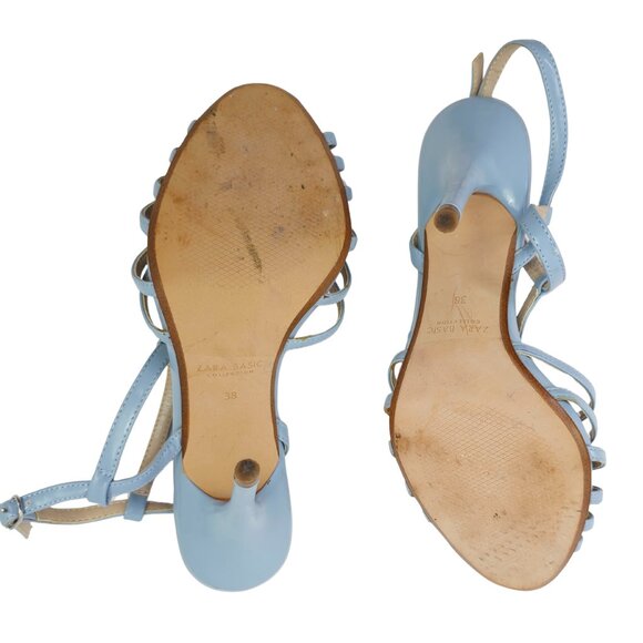 Zara Basic Collection Women's Baby Blue Strapped Heels - Picture 7 of 8